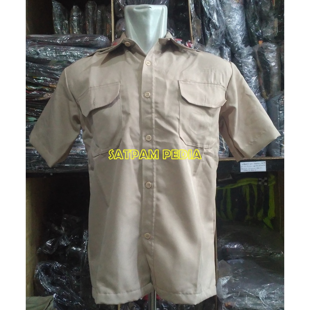 Kemeja PDH Satpam La Ricci Krem - Baju Kemeja PDH Satpam La Ricci