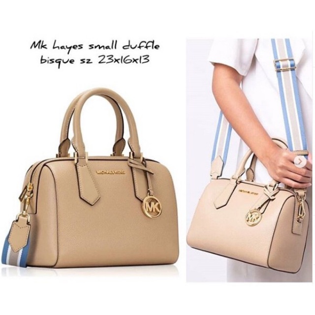 Tas michael kors mk hayes duffle bisque original authentic bag