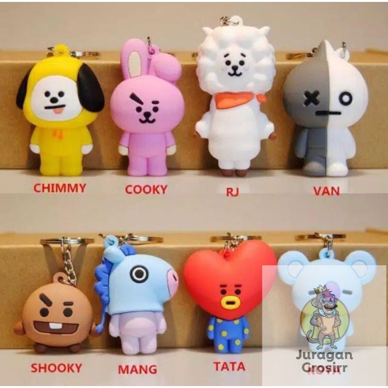 JG - Gantungan kunci BTS BT21 KPOP 3D BANGTAN BOYS LUCU / MURAH