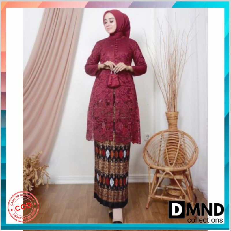 set tunik modern/tunik brokat kancing/tunik kebaya/tunik pesta