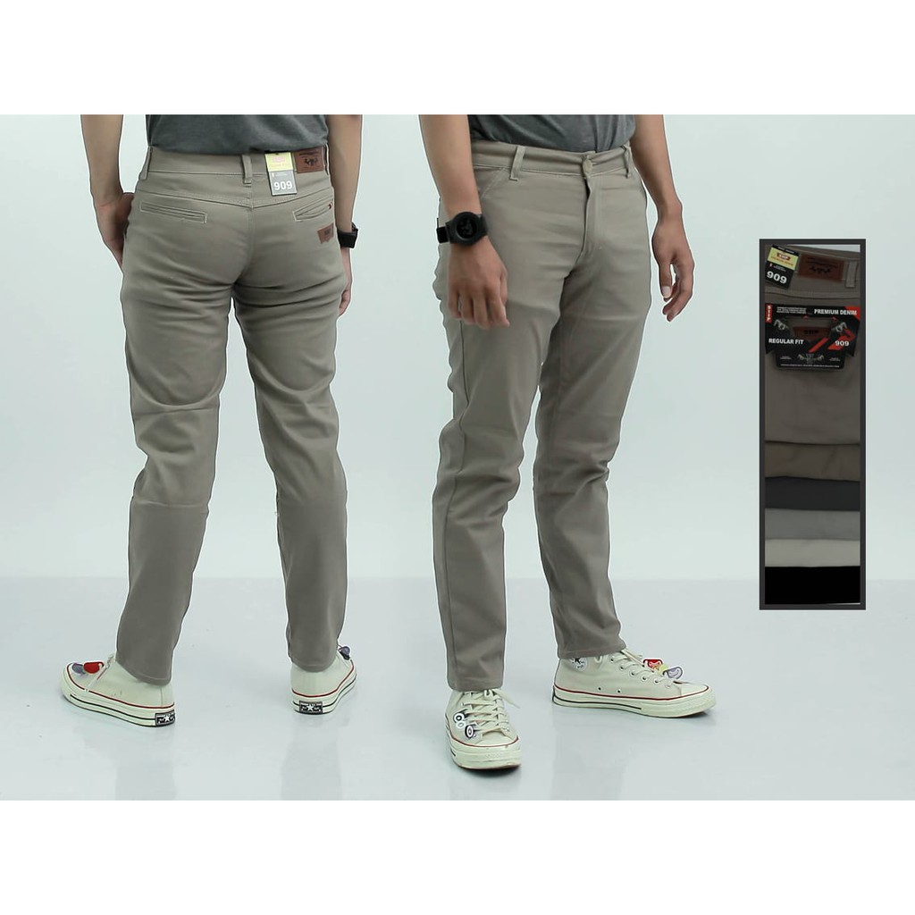 Celana Bahan Pria Formal Kantoran Katun Resleting Kuat Jahitan Rapi Murah Reguler Fit Celana Chino