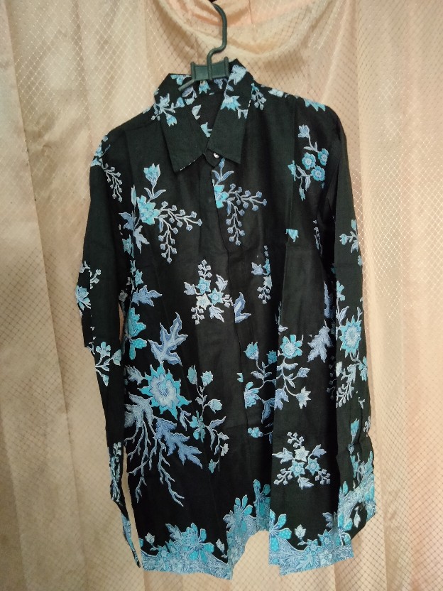 Batik Couple Keluarga Sania Ruffle Ori Ndoro Jowi Dnt Motif Cibulan Biru