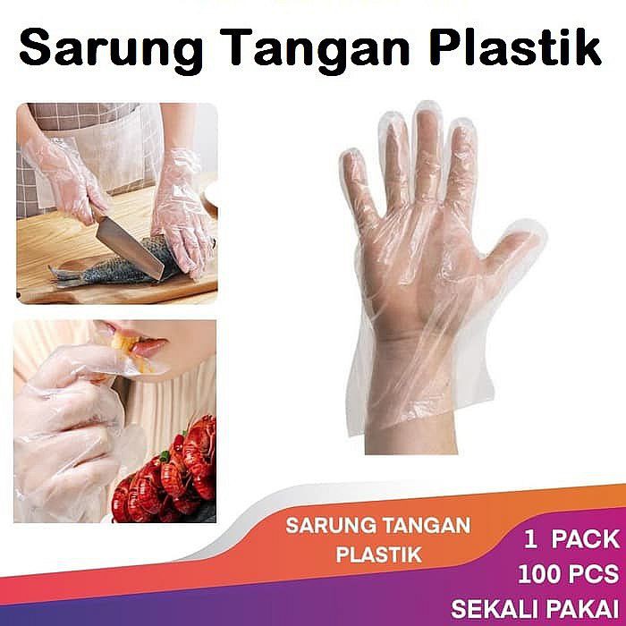 【GOGOMART】Sarung Tangan Plastik isi 100 Pcs