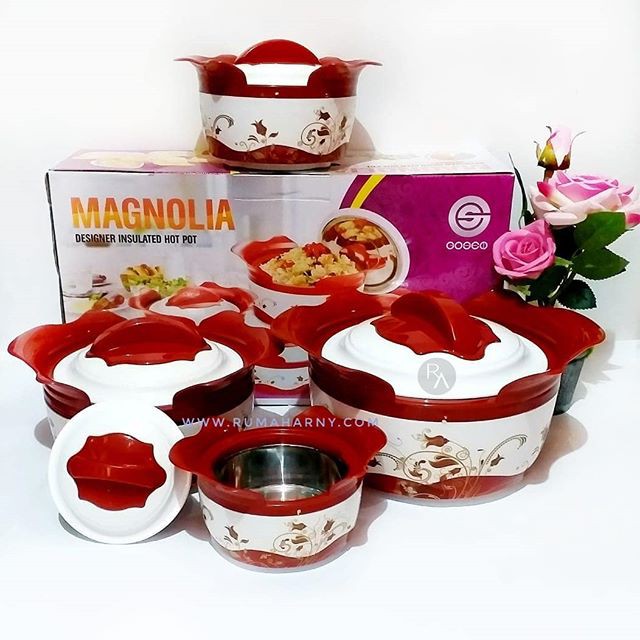 Food Warmer Magnolia / Panci Set Penghangat Makanan / Bowl Set / Mangkok / Food Storage / Prasmanan