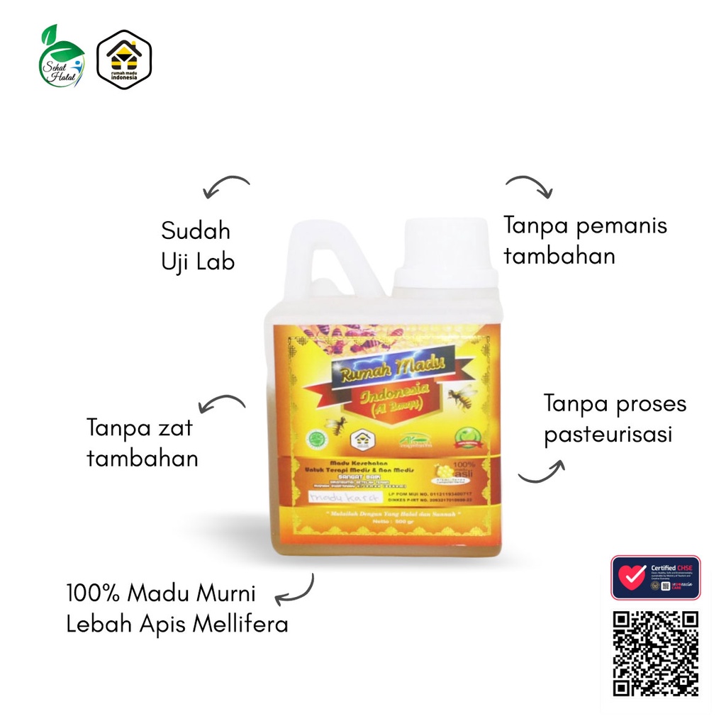 Madu Murni Asli Original Tanpa Campuran Raw Honey 500gr