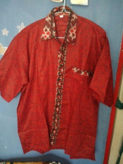 Kemeja Hem Batik Pria Mega Merah Ekslusive||trand Batik Fashion Pekalongan