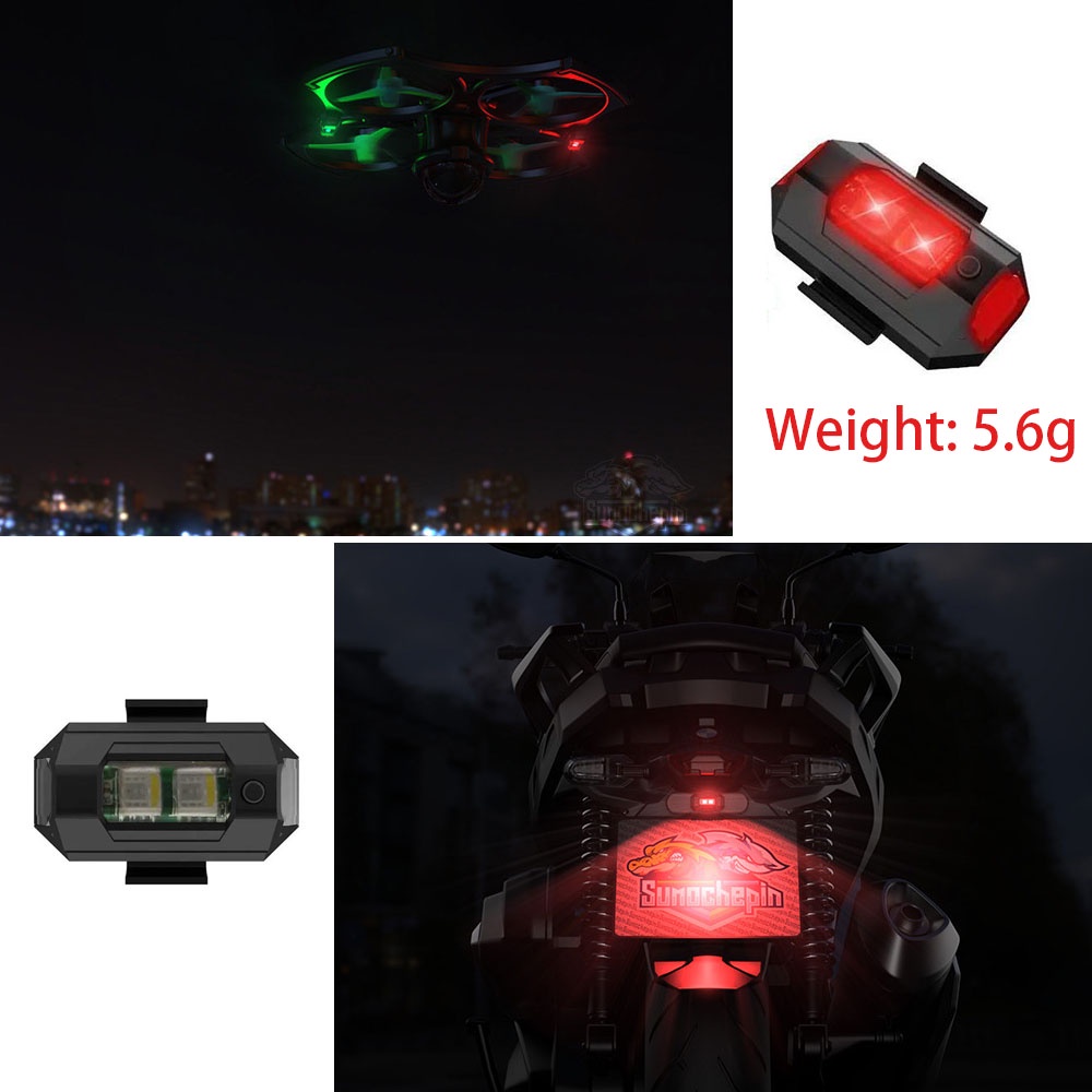 Lampu Peringatan anti-Tabrakan led Universal Lampu Sinyal drone mini Dengan Lampu Strobo Lampu Sein Sepeda Motor 7warna