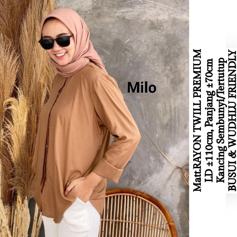 MAUDY SHIRT/KEMEJA RAYON TWILL PREMIUM (LD ±110cm) //JF536