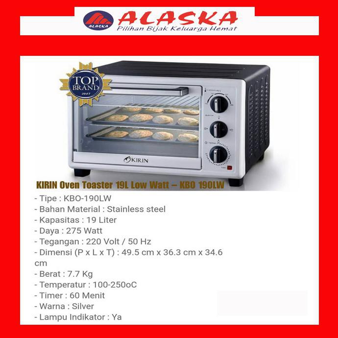 Kirin Oven Listrik Kbo-190 Lw ( Low Watt ) - Promo 