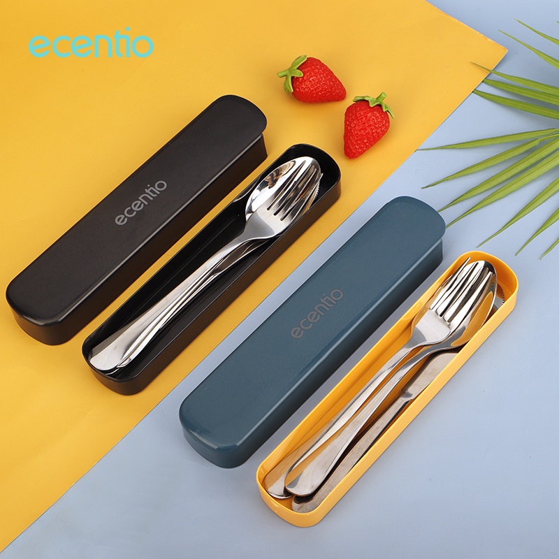 ecentio Sendok Makan Stainless Alat Makan Peralatan Makan Set 3pcs Pisau Garpu Dan Sendok