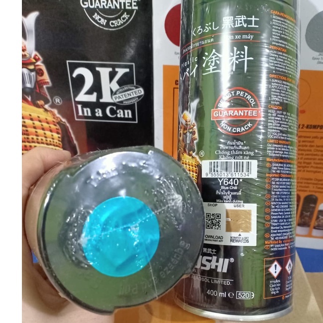 Pilox Pilok Cat Semprot New Samurai Paint Kurobushi Biru Metalik Yamaha - Blue Chill (Y640*) 400ml