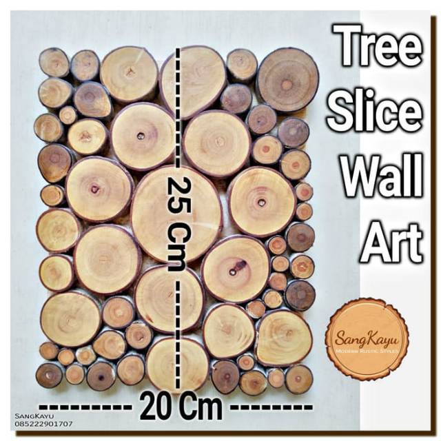 Hiasan dinding kayu 20x25 cm Wood wall art wallpaper dinding sticker