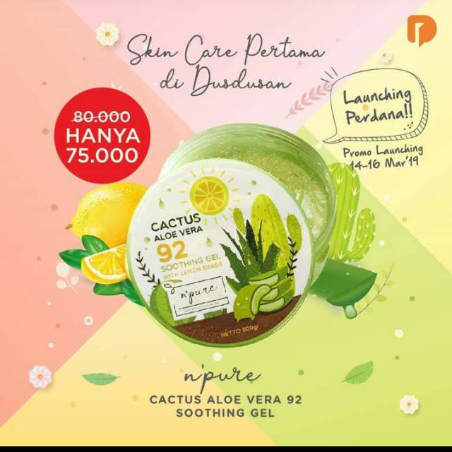 Aloe Vera Gel N'Pure Cactus Aloe Vera 92