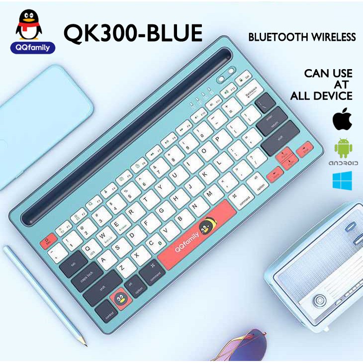 Keyboard QQ Fashion QK300 - Bluetooth Wireless - Rechargeable