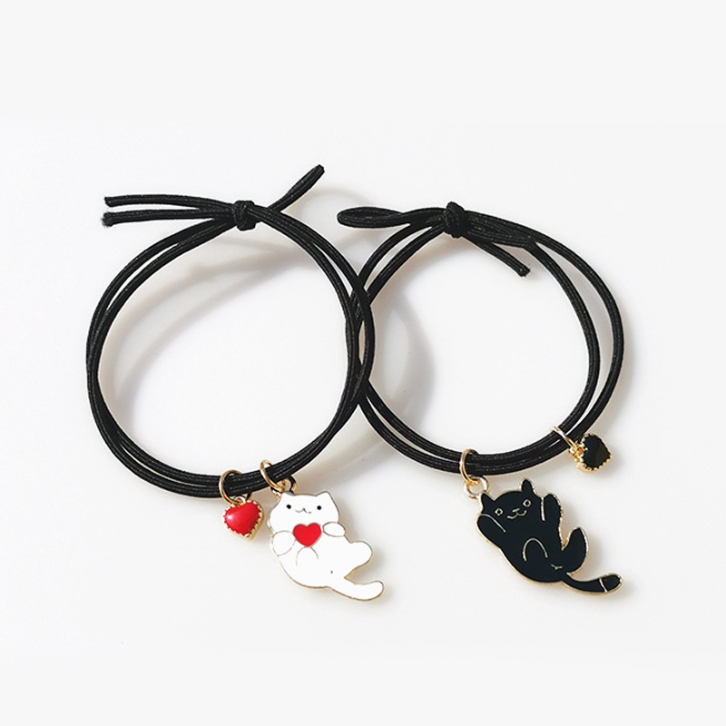 Ikat Rambut Tali Hitam Elastis Aksen Hewan Lucu Aksesoris Rambut Wanita - Gelang Karet Lucu Import