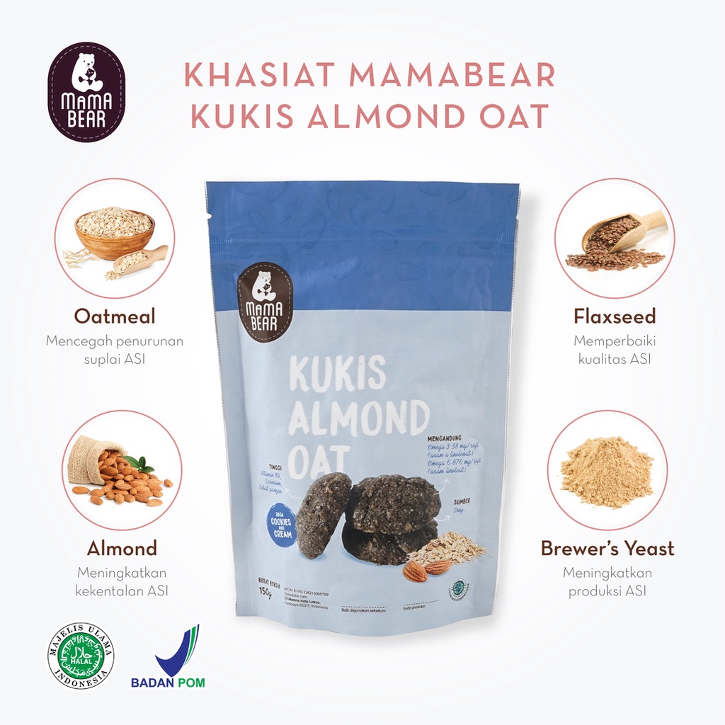 MamaBear Kukis Almond Oat 150gr