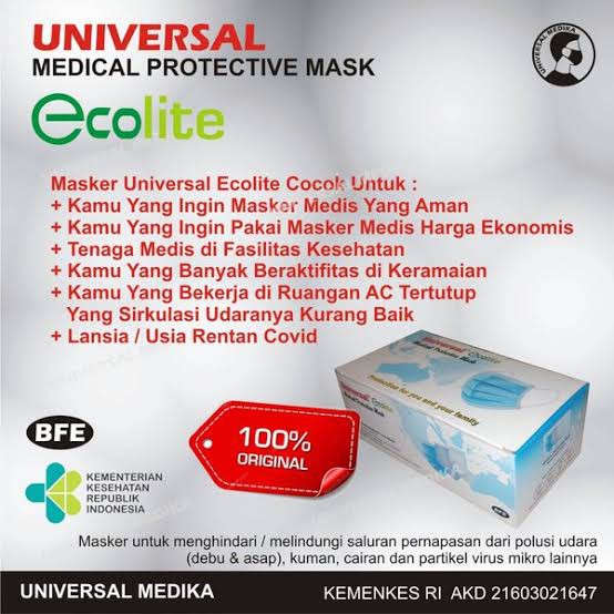 Masker Medis 3ply isi 50 /earloop  - Masker Anti Virus - Earloop Masker - Masker bedah