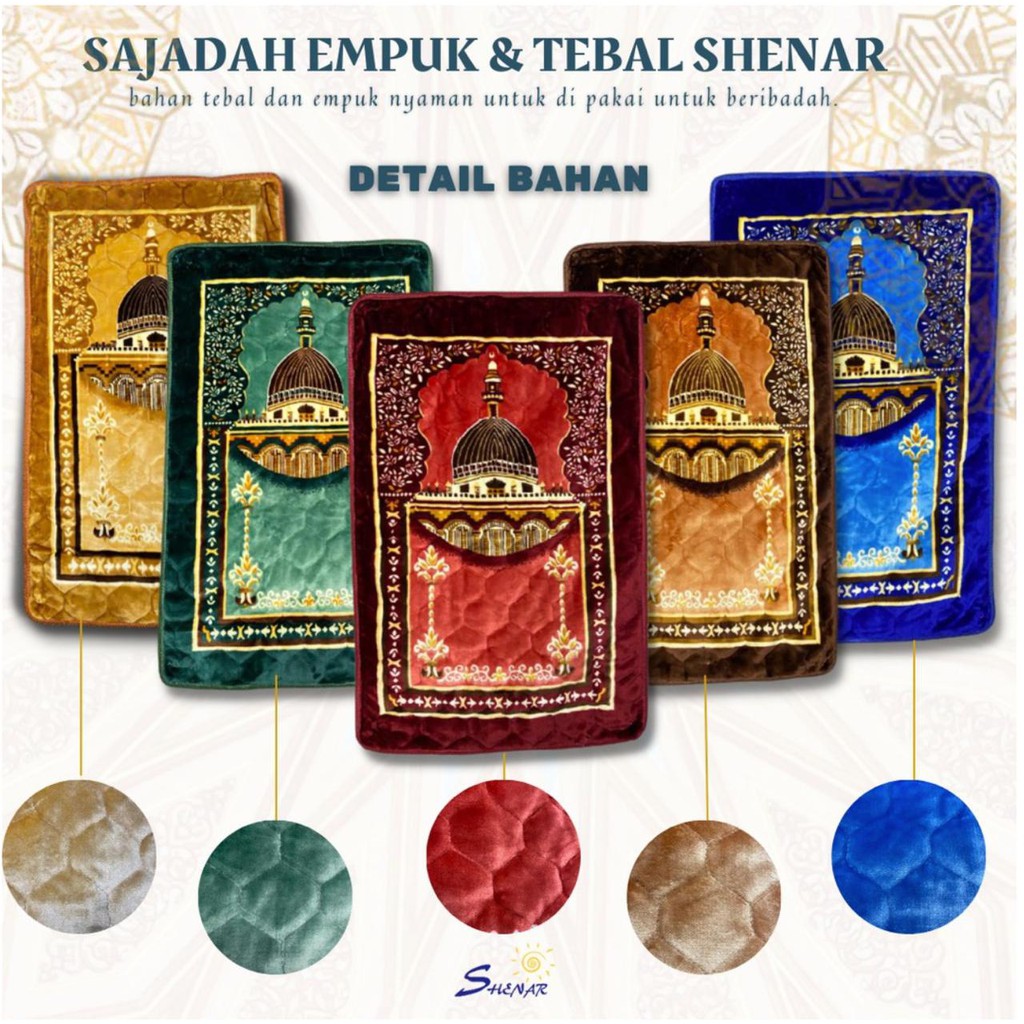 Sajadah Tebal Premium Sajadah Tebal Turki /Halus/ Lembut ukuran 110x70 cm