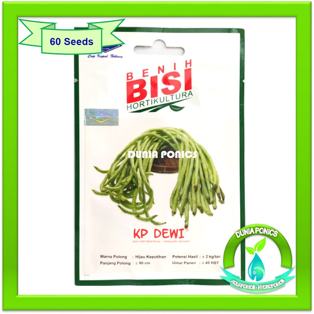 Benih Bibit Kacang Panjang KP DEWI Benih BISI Original Pack Kemasan Pabrik 60 Biji Butir Seeds
