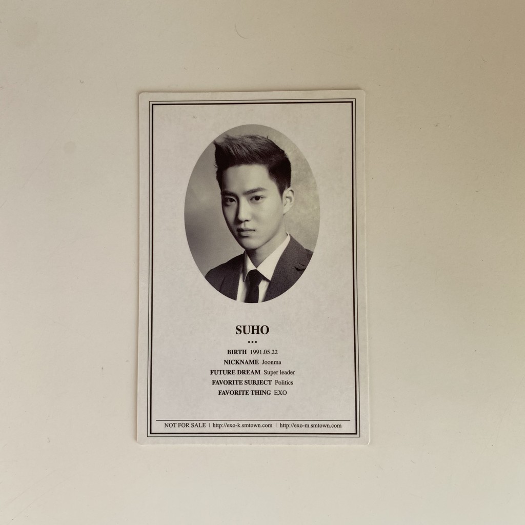 PC Photocard Suho EXO XOXO ID CARD