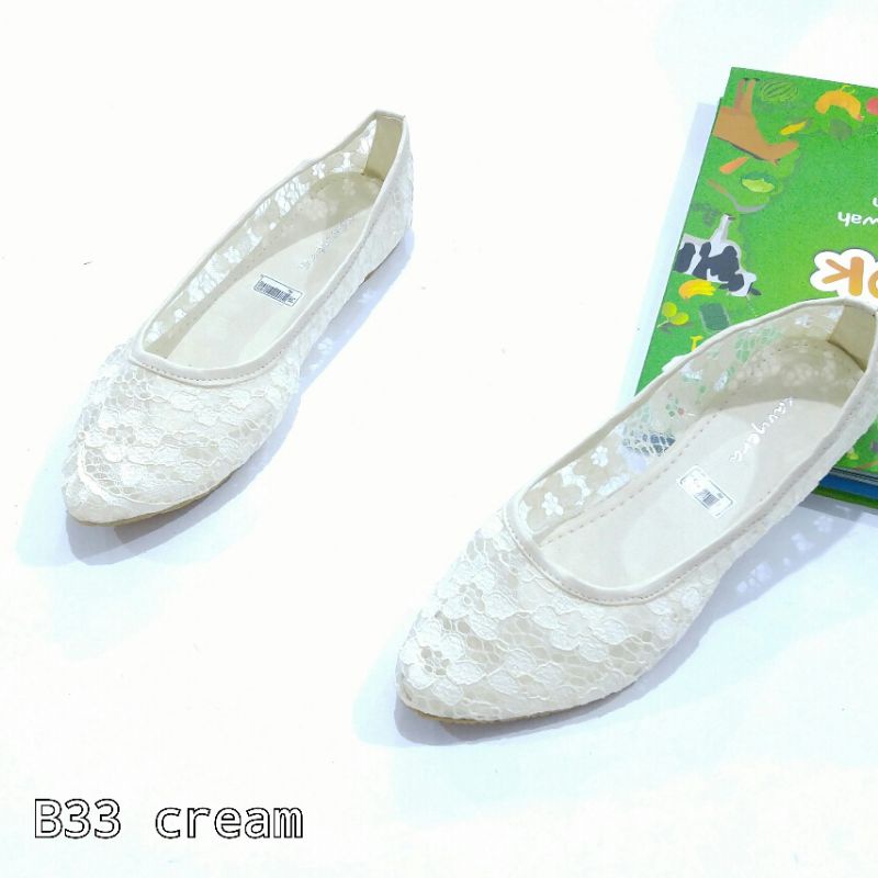 Borneo  Sepatu Wanita Flat Flats Flatshoes brukat  B33 dan B43 B85