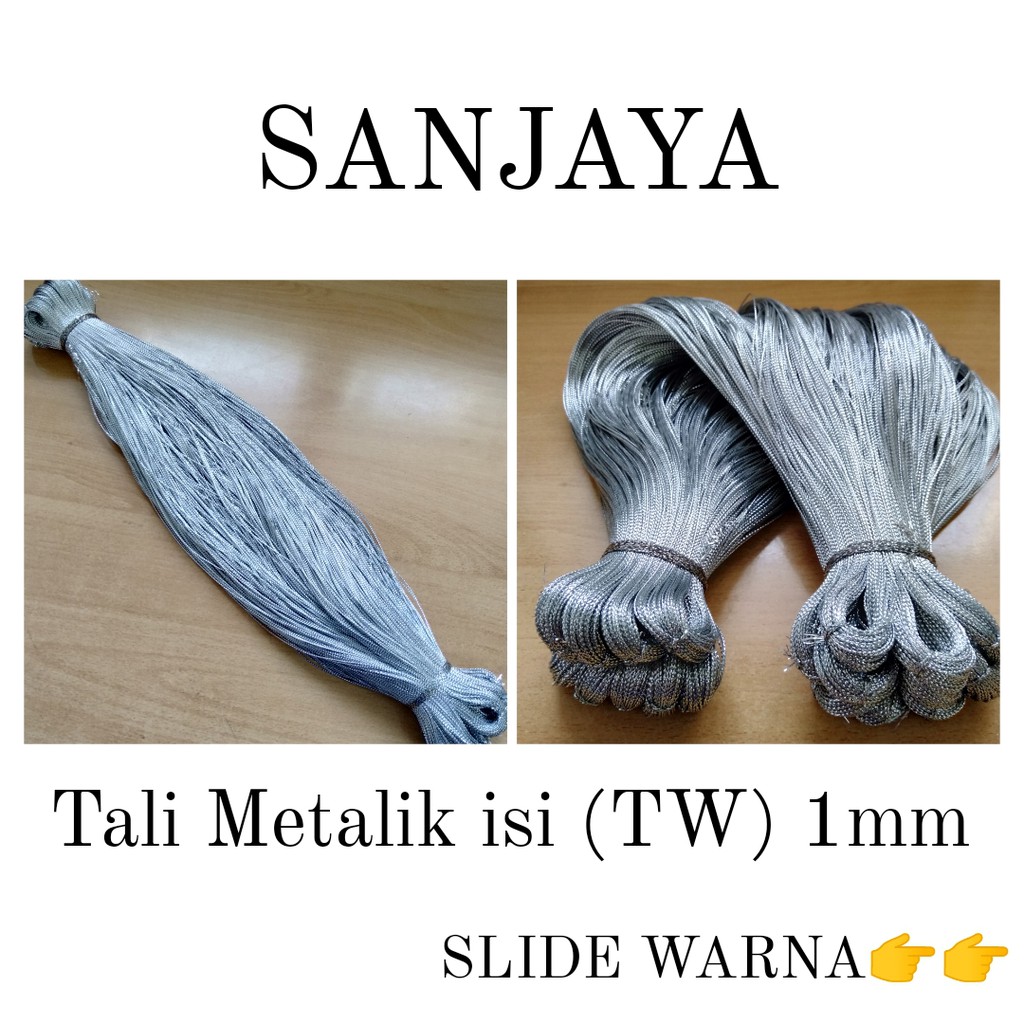 TALI METALIK WARNA / TALI LILIT / TALI KERAJINAN TANGAN / TALI DIY / TALI METALIK ISI (TW) 1MM