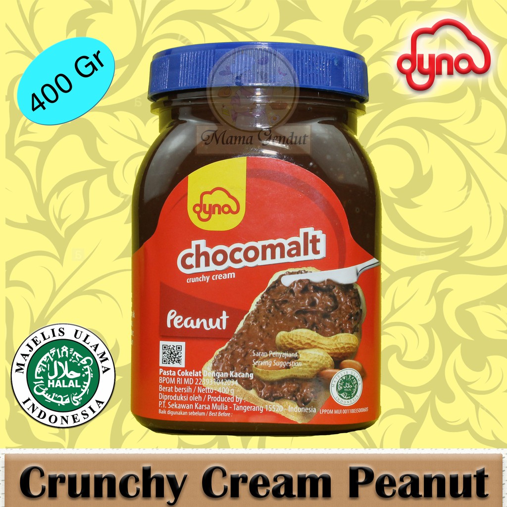 

Selai Roti/Selai Coklat/Dyna Chocomalt Crunchy Cream Peanut Selai Coklat Kacang Crunchy 400 gr