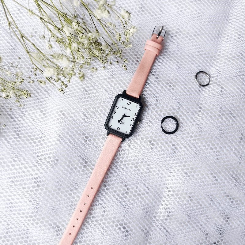 Jam Tangan Wanita Quartz Mstianq Gaya Retro Korea untuk Jam Tangan Bisnis Kasual Model Kekinian