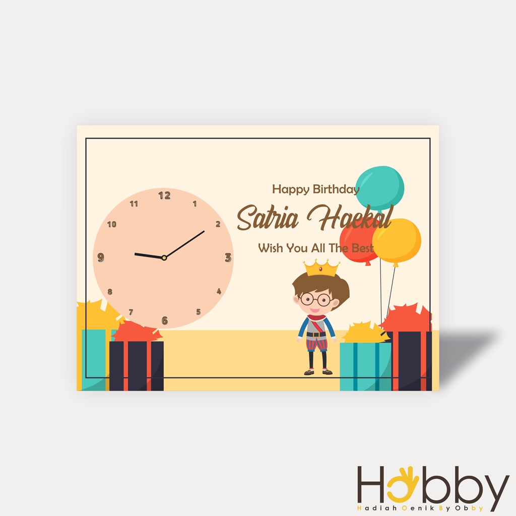 JAM DINDING UNIK CUSTOM NAMA KARAKTER HADIAH BIRTHDAY KAYU KADO ULTAH MEJA DUDUK BAYI COWOK AESTETIK