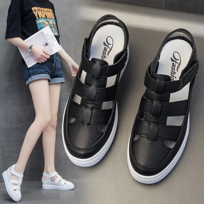 Zealo.Shoes 170 Sepatu Sandal Tali Wedges Wanita Import Hitam/Putih