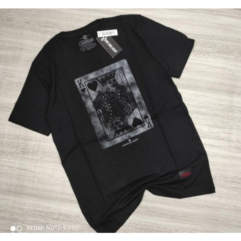 Kaos Distro Pendek Greenlight Kartu Hitam