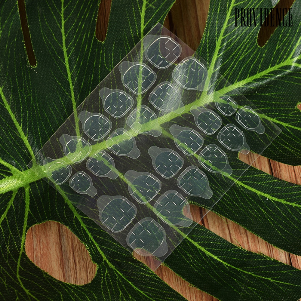 240pcs Stiker Perekat Kuku Palsu Warna Transparan Sekali Pakai Untuk Nail Art