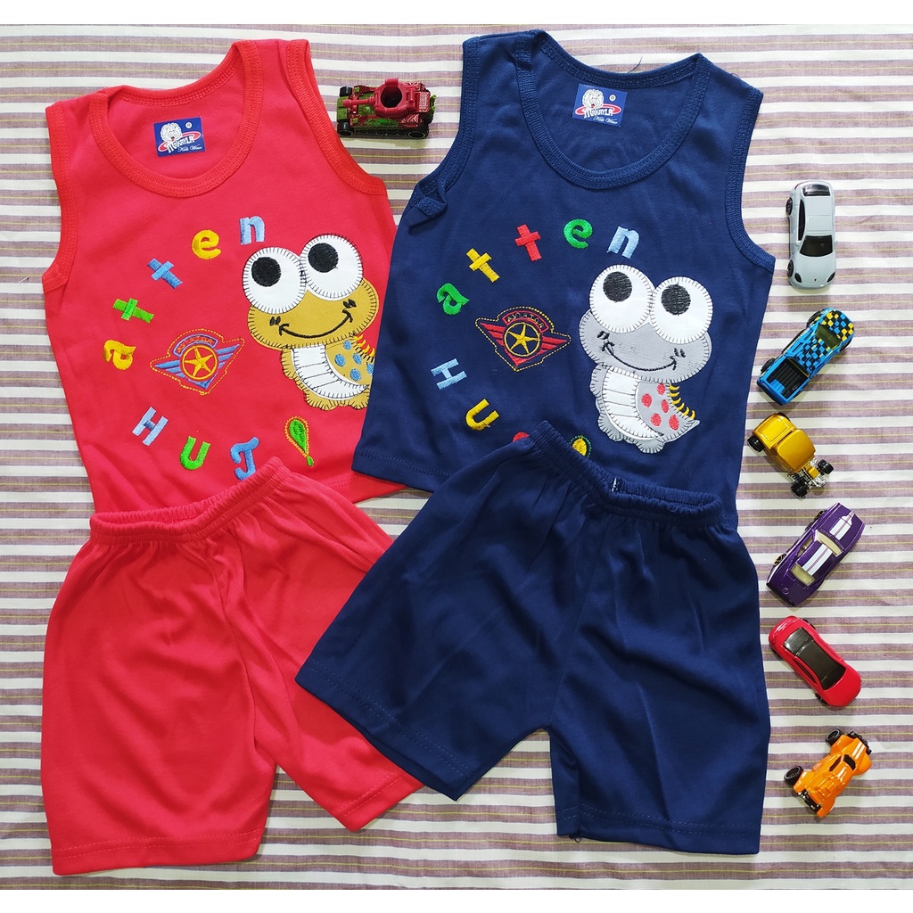 Setelan Baju Bayi Singlet Kutung Tanpa Lengan Bordir Umur 4-15 Bulan