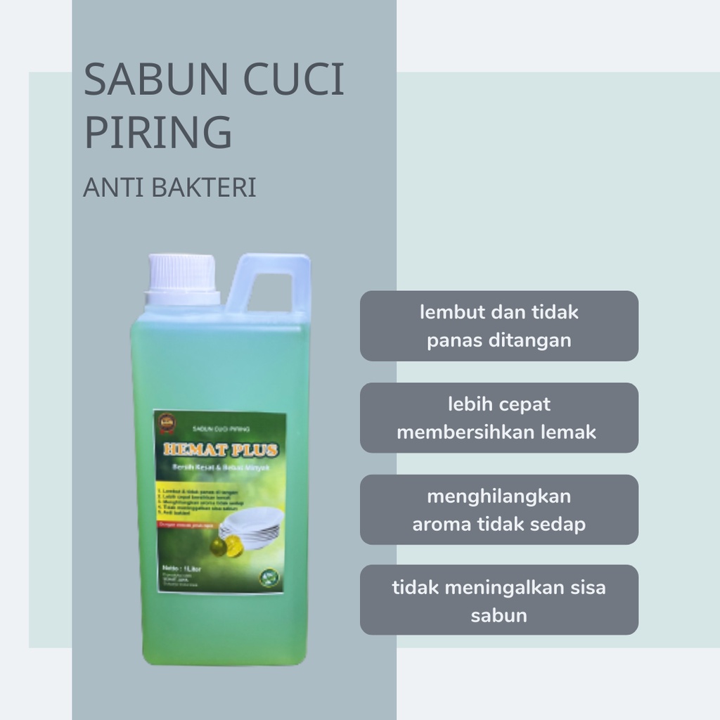 Sabun Cuci Piring 1 Liter Hemat Plus Dishwashing Anti Lemak Aroma Menyegarkan Busa Melimpah Bersih Kesat Harga Murah Meriah Berkualitas