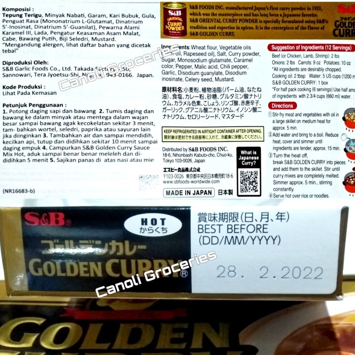 

Golden Curry 220Gr - Japanese Curry Mix - Hot - Saus Bumbu Kari Jepang