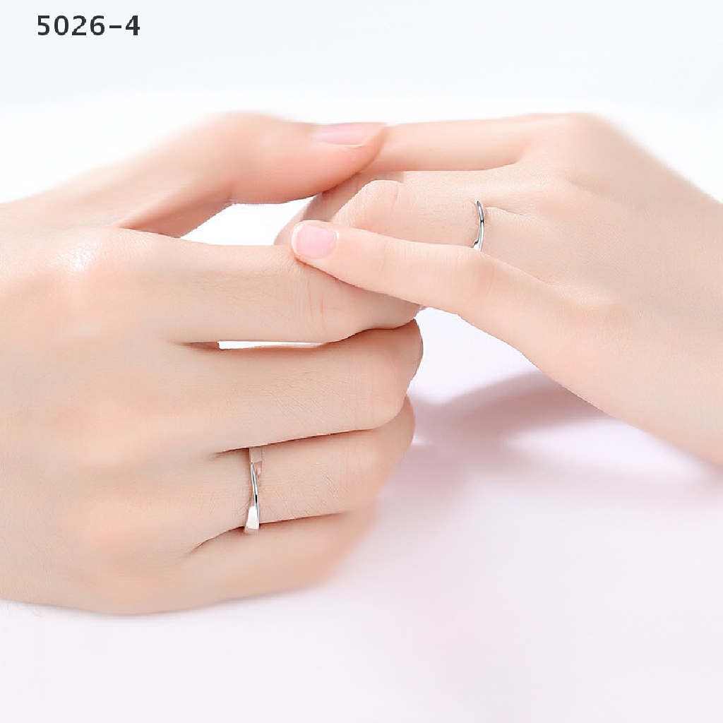 5026-4 1Pair Couple Ring Crystal Diamond Wedding Engagement Jewelry Adjustable Rings 5026-4