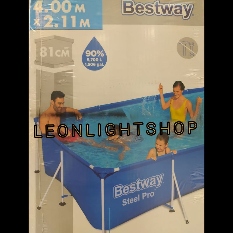 BESTWAY KOLAM RENANG FRAME 400X211X81CM/FRANE POOL SQUARE/KOLAM RENANG DEWASA MURAH