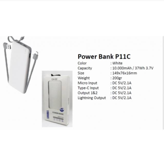 POWER BANK  Oase p11c ORIGINAL ORI OPPO