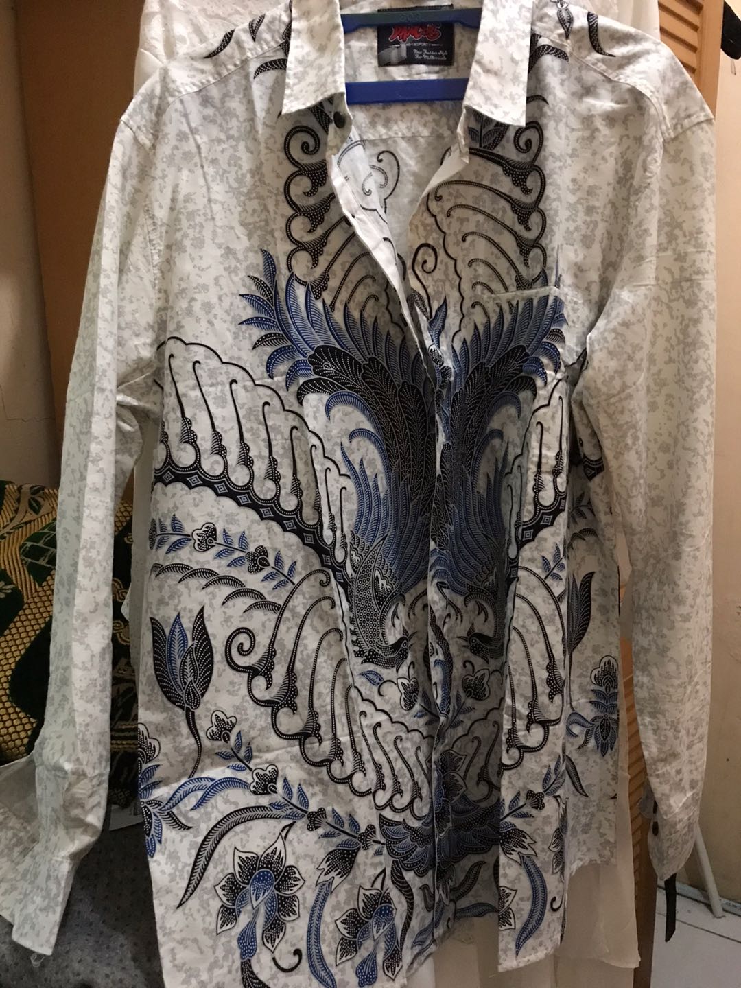 Kemeja Batik Pria Atasan Batik Modern Lengan Panjang Navy 2102.874.1