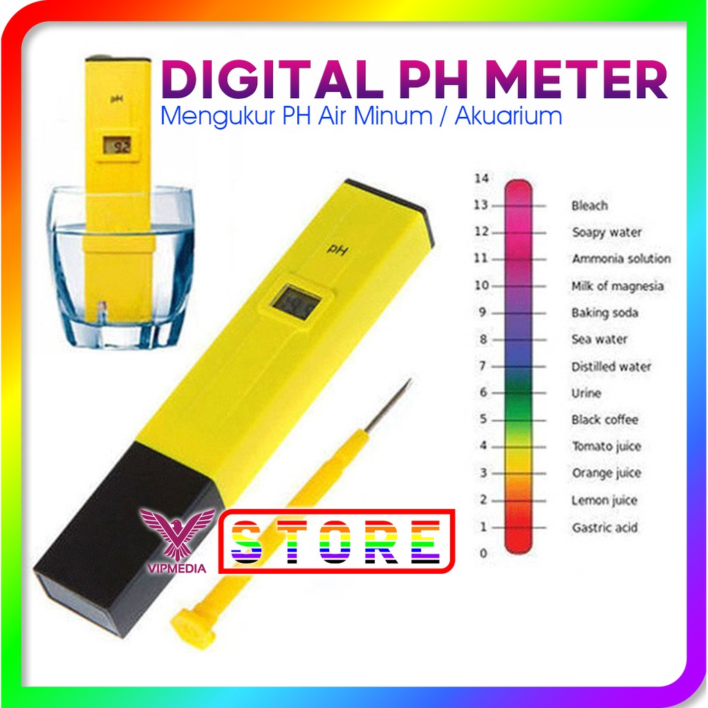 Digital PH Meter Tester Pen Air Minum / Akuarium - PH-2016 - Yellow