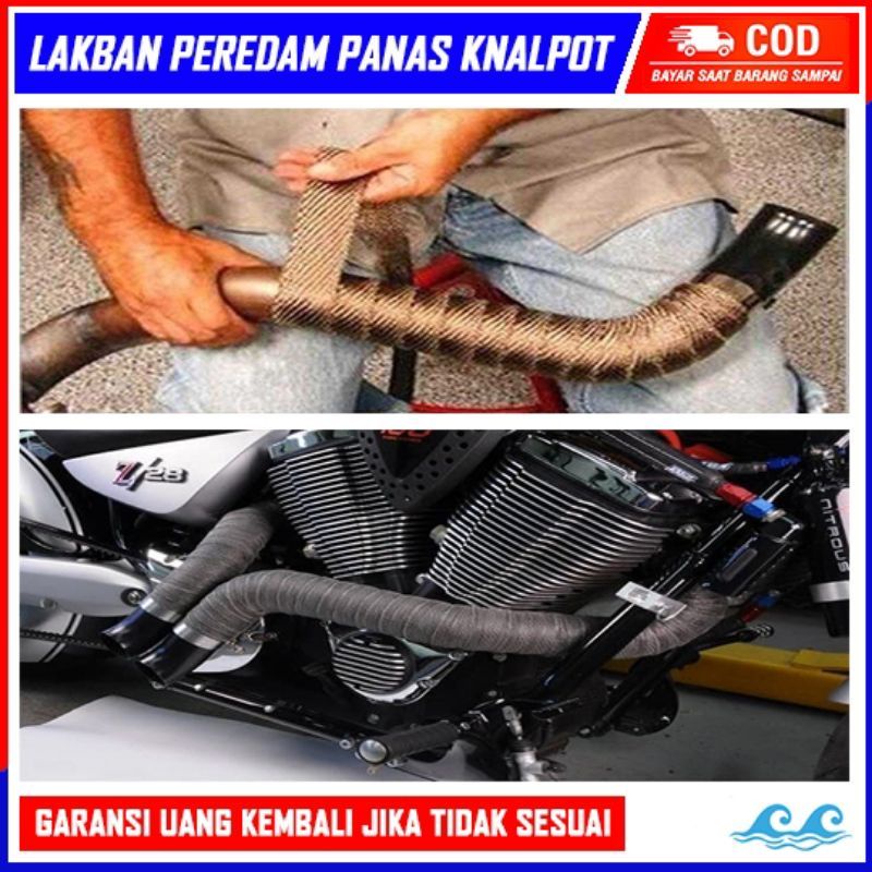 (Gratis 2 Kabel ties)Lakban Peredam Panas Kenalpot Motor dan Mobil 10meter/Lakban Anti Panas Kenalpot