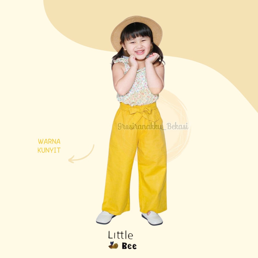 Kulot Anak Polos Sabrina Littlebee Junior Warna Kunyit Size 2-6Tahun