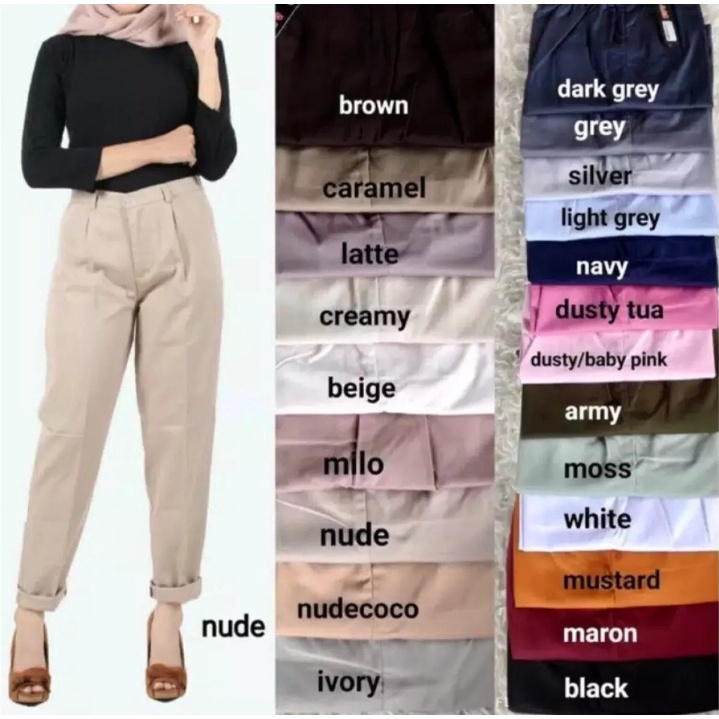 Celana Panjang Wanita Baggy Pants - Celana Kerja Wanita bahan american drill