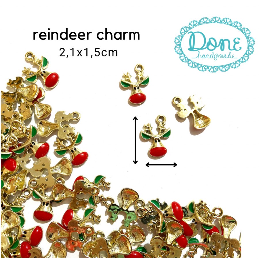 Reindeer charm rusa enamel charm christmas ornament dekorasi natal donehandymade done handymade jual bahan kerajinan tangan pernak pernik natal