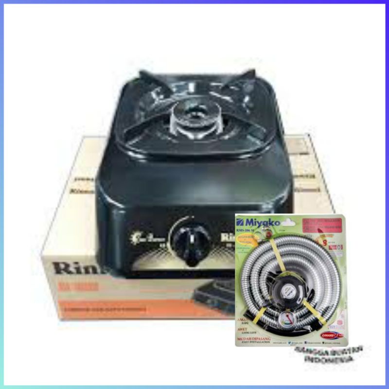 Paket Kompor RINNAI RI 301 S + paket regulator selang gas WINN GAS / paket regulator selang gas MIYAKO