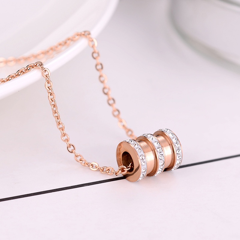 Kalung tabung zircon titanium korea style anti karat
