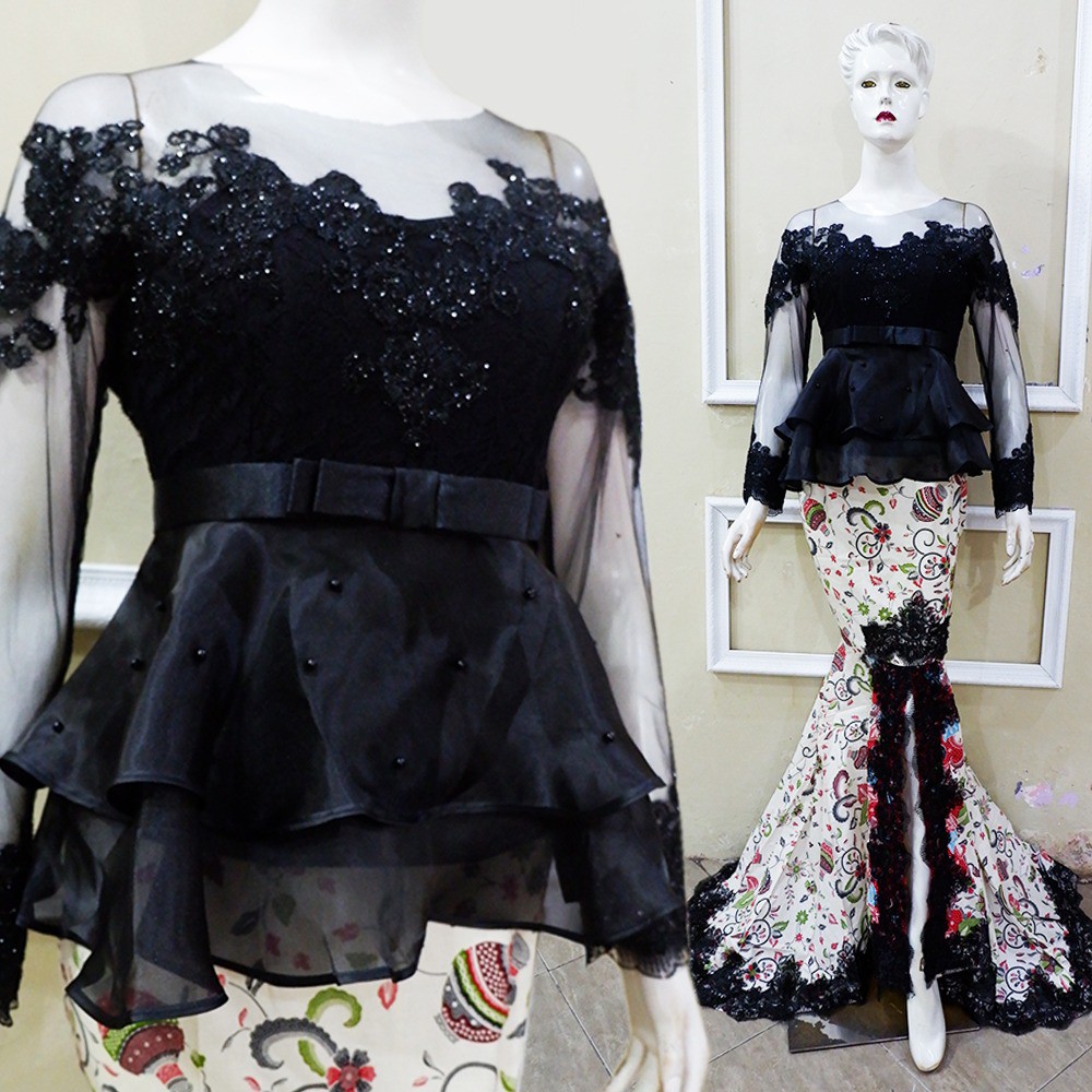 KEBAYA WISUDA PEPLUM HITAM
