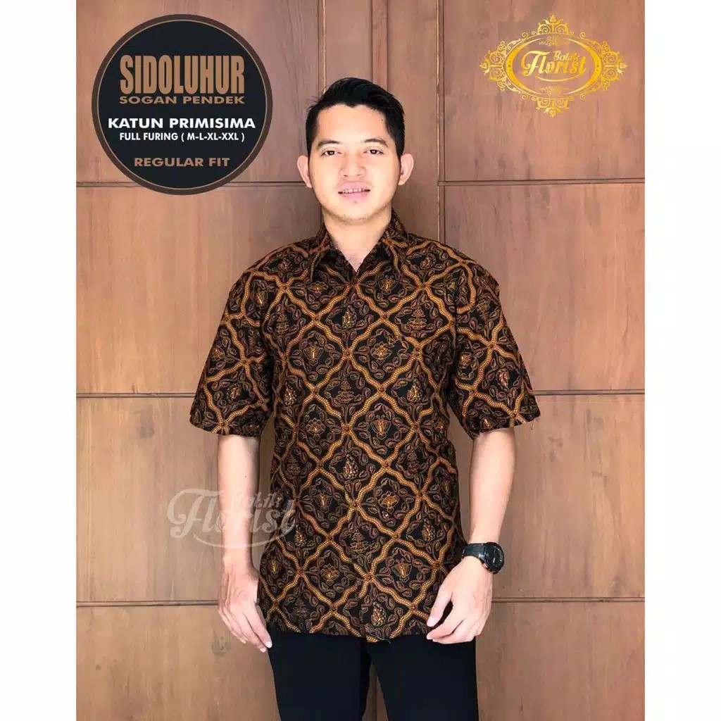 Batik Pria SIDOLUHUR Asli Katun Halus Sragenan Full Furing Murah