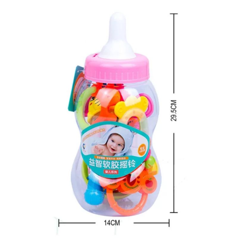 Premium Mainan Gigitan Bayi Set Rattle Teether Hemat Model Baru