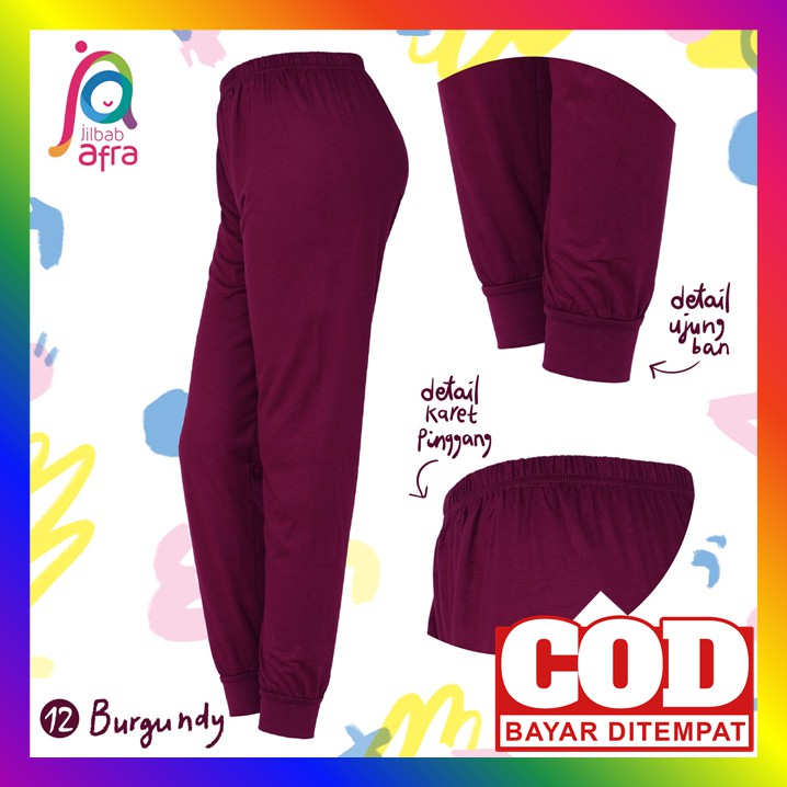 Nadia Celana Dalaman Gamis Celamis Legging Bahan Kaos Adem Tebal Premium Burgundy